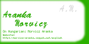 aranka morvicz business card